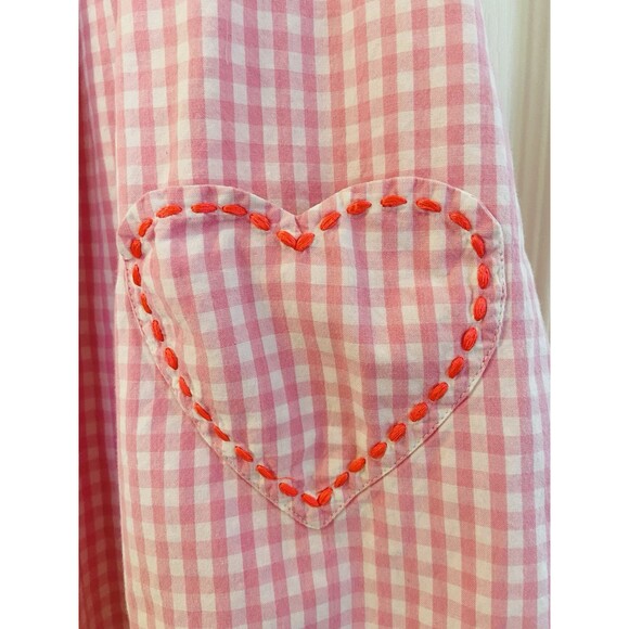 Sunuva Sz 7 8 Pink Gingham Pillowcase Smocked Dress Heart Pockets Easter - Picture 3 of 5